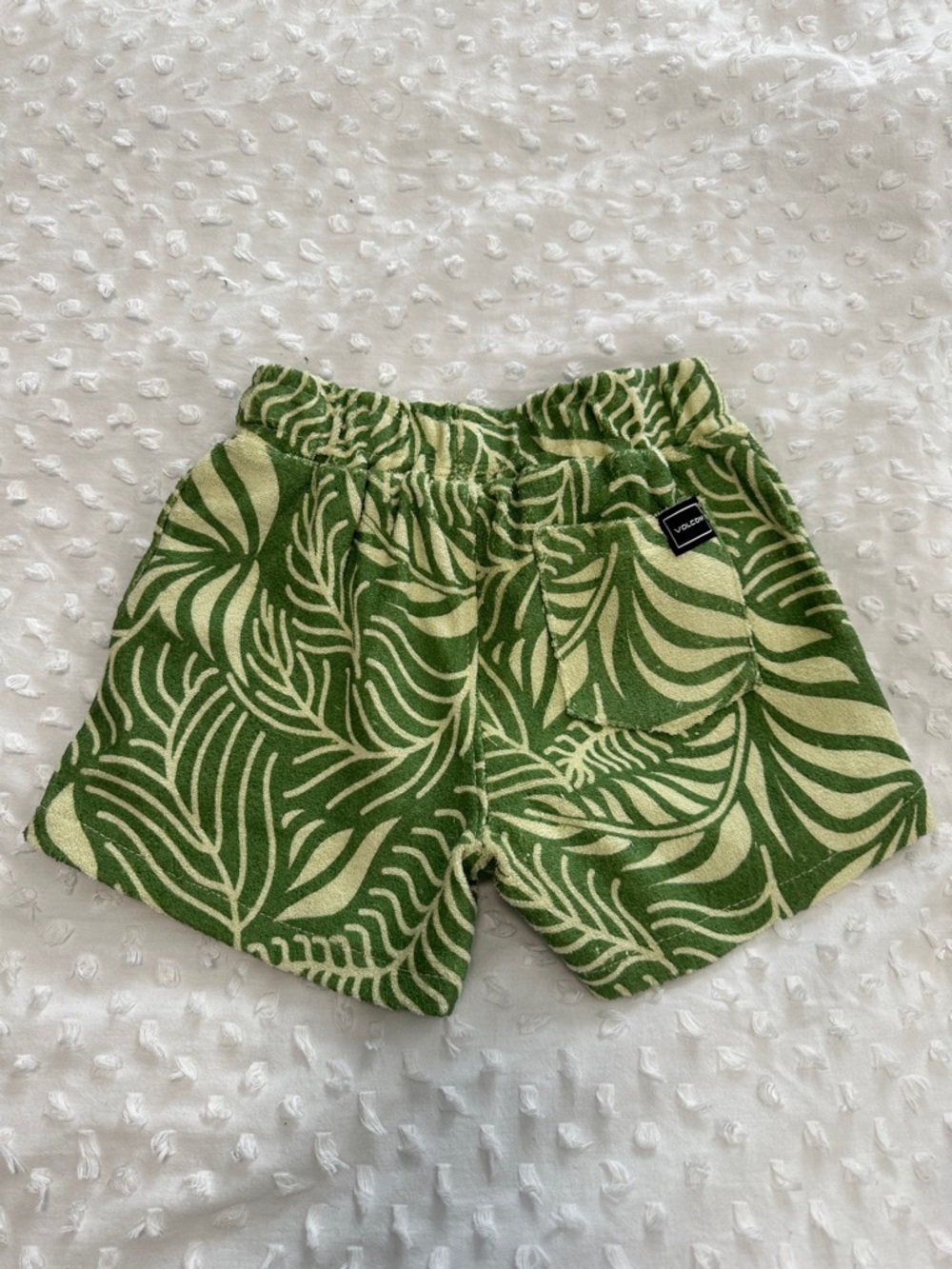 Volcom Vacation Surf Skater Boho  Cabana Beach Green/Cream Leaf Print Set Sz12M - Picture 11 of 11